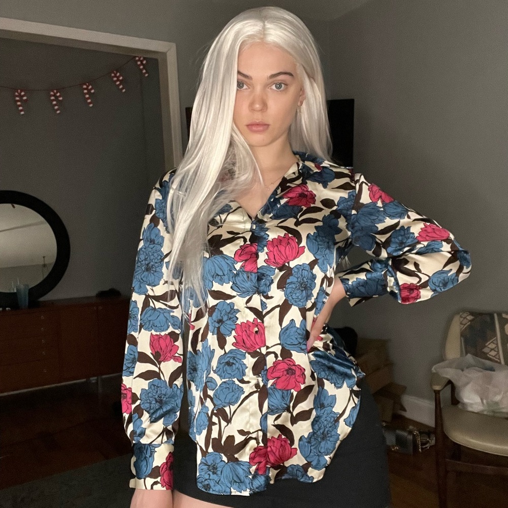 Silk button up blouse